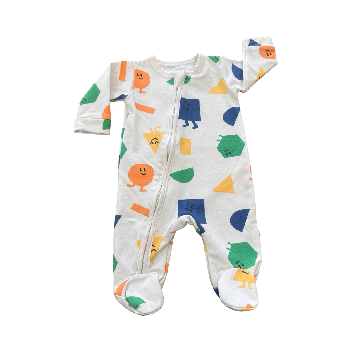 Newborn White Warm Shapes Zipper Babygrow - Woolworths