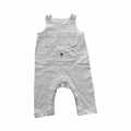6-9M Grey & White Stripe Bear Dungaree - H & M
