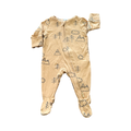 Newborn Yellow Forrest Long Zipper Babygrow - Cotton On