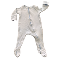 Newborn Light Blue & White Stripe Zipper Babygrow - Cotton On