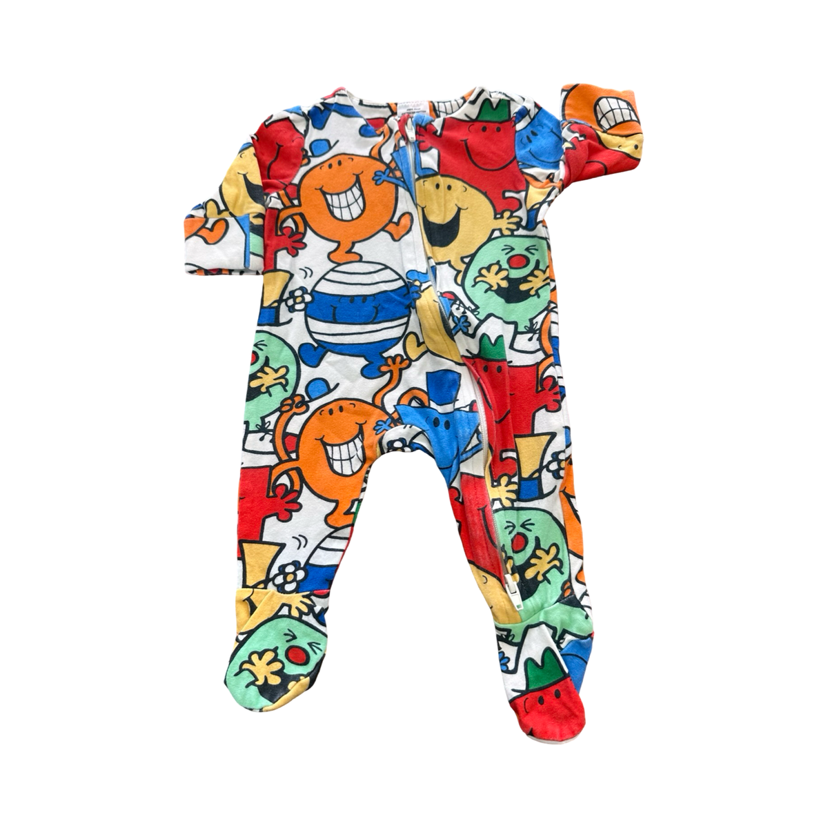 Newborn Smileys Long Zipper Babygrow - Cotton On