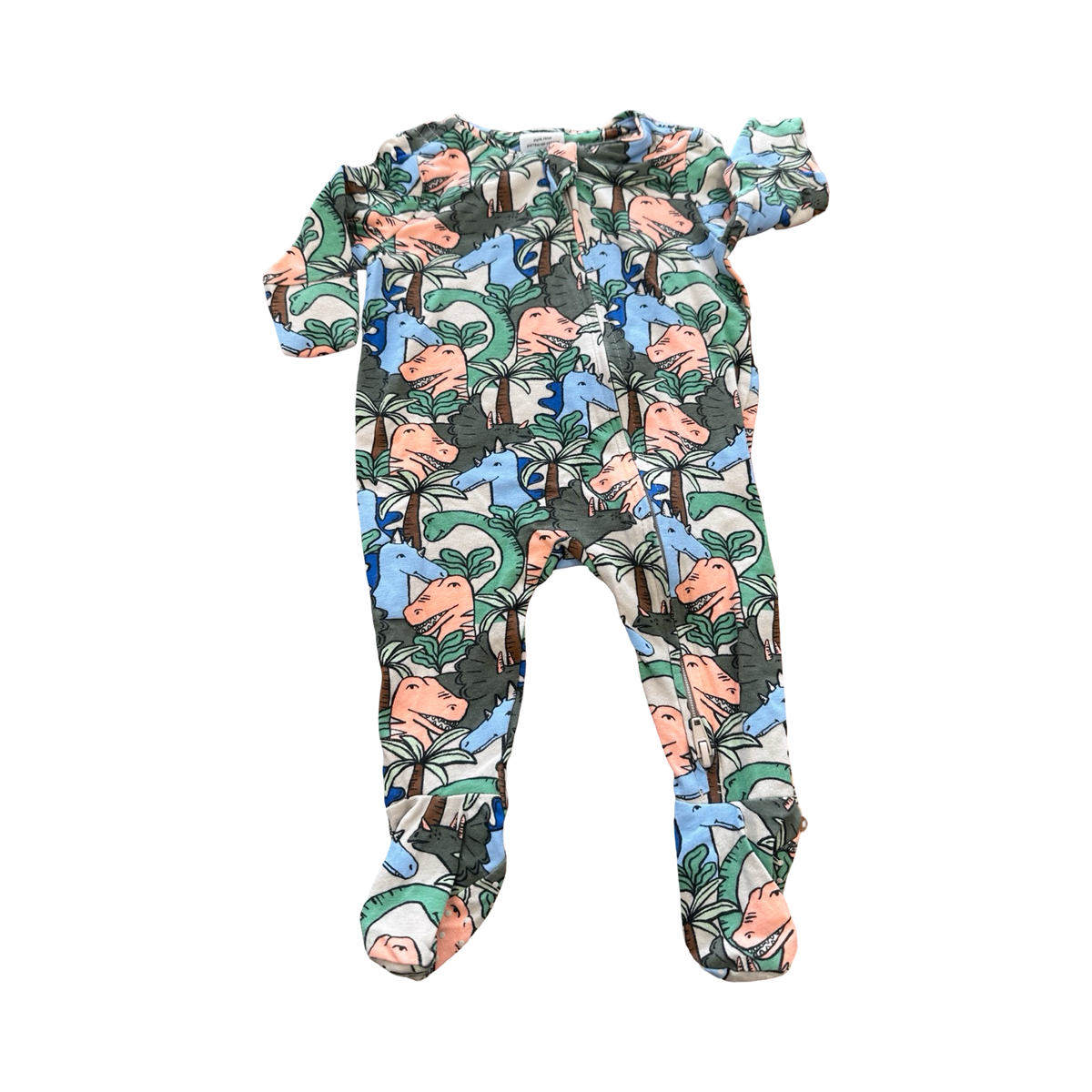Newborn Dinosaur Side Zipper Babygrow - Cotton On