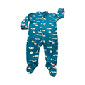 6-12M Turquoise Doggie Fleece Snapper Onesie - Woolworths
