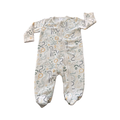 3-6M Cream Super Soft Fleece Dinosaur Zipper Babygrow - Tiny Tots