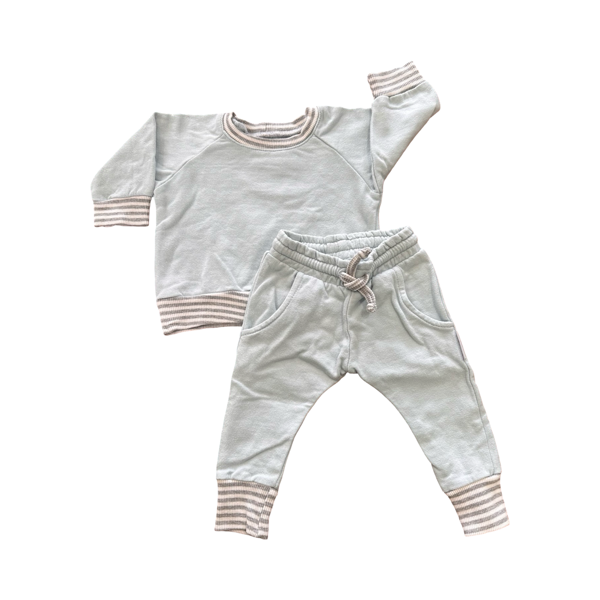 0-3M 2pc Light Blue & Grey Sweater Set - Dandylion
