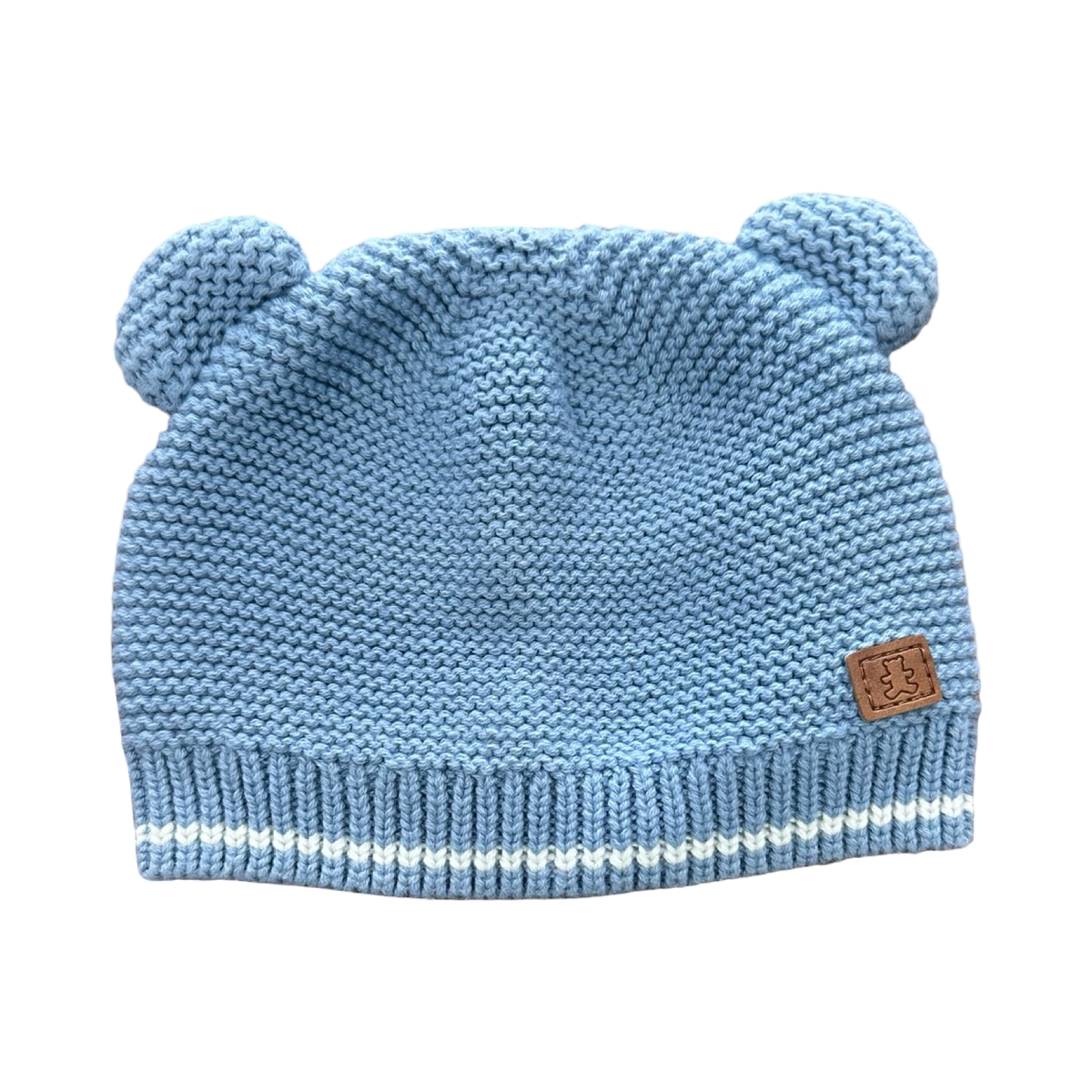 6-12M Blue Knitted Bear Beanie - Woolworths