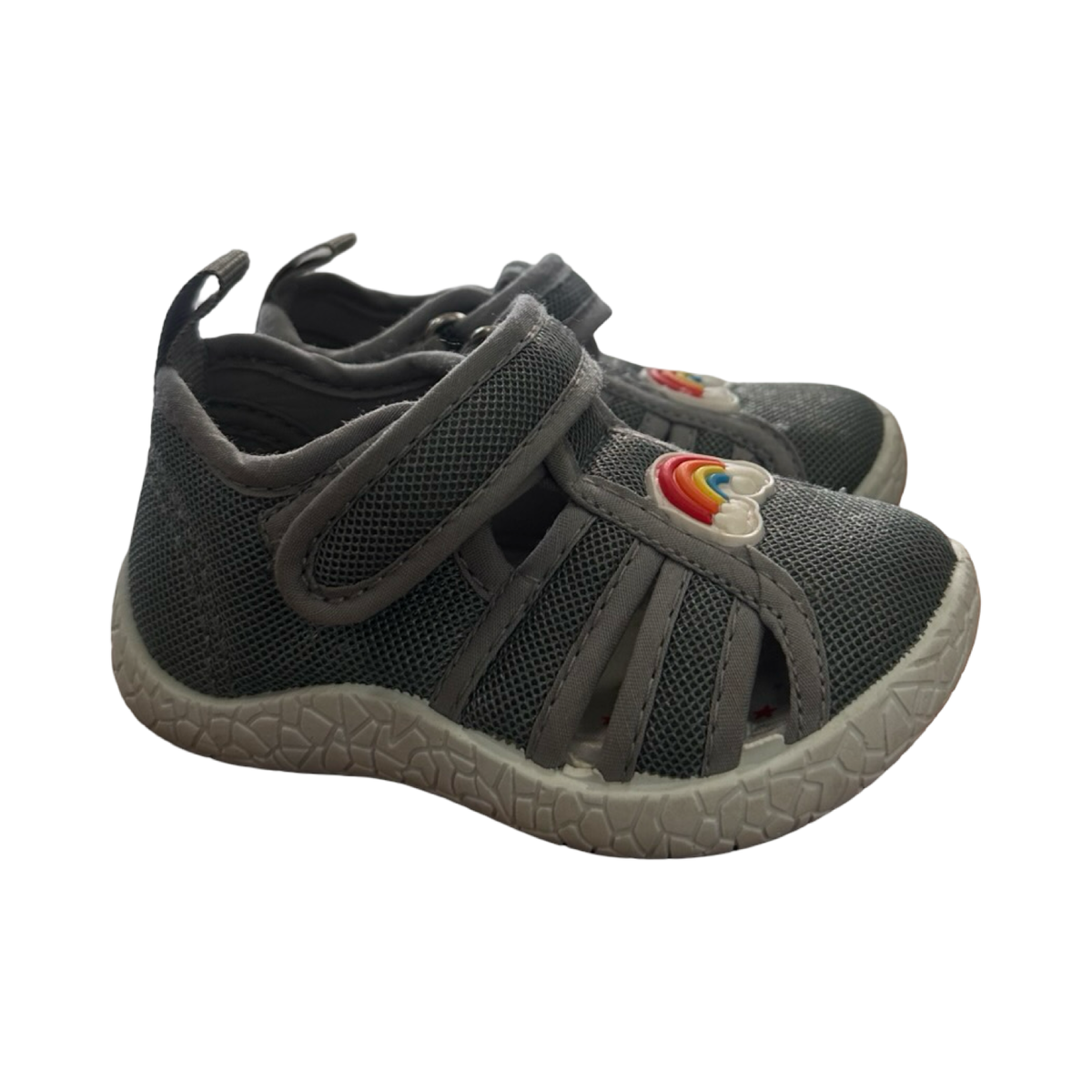 Size 3 Grey Rainbow Shoes - Real Kids