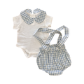 *NEW* 0-3M 2pc White & Blue Cotton Super Cute Girls Outfit