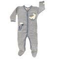 3-6M Blue & White Stripe Dinosaur Snapper Babygrow - Woolworths