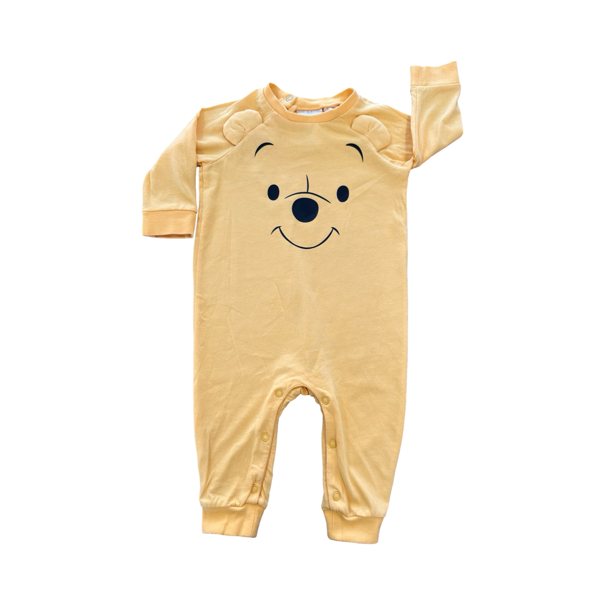6M Yellow Pooh Bear Long Babygrow - H & M