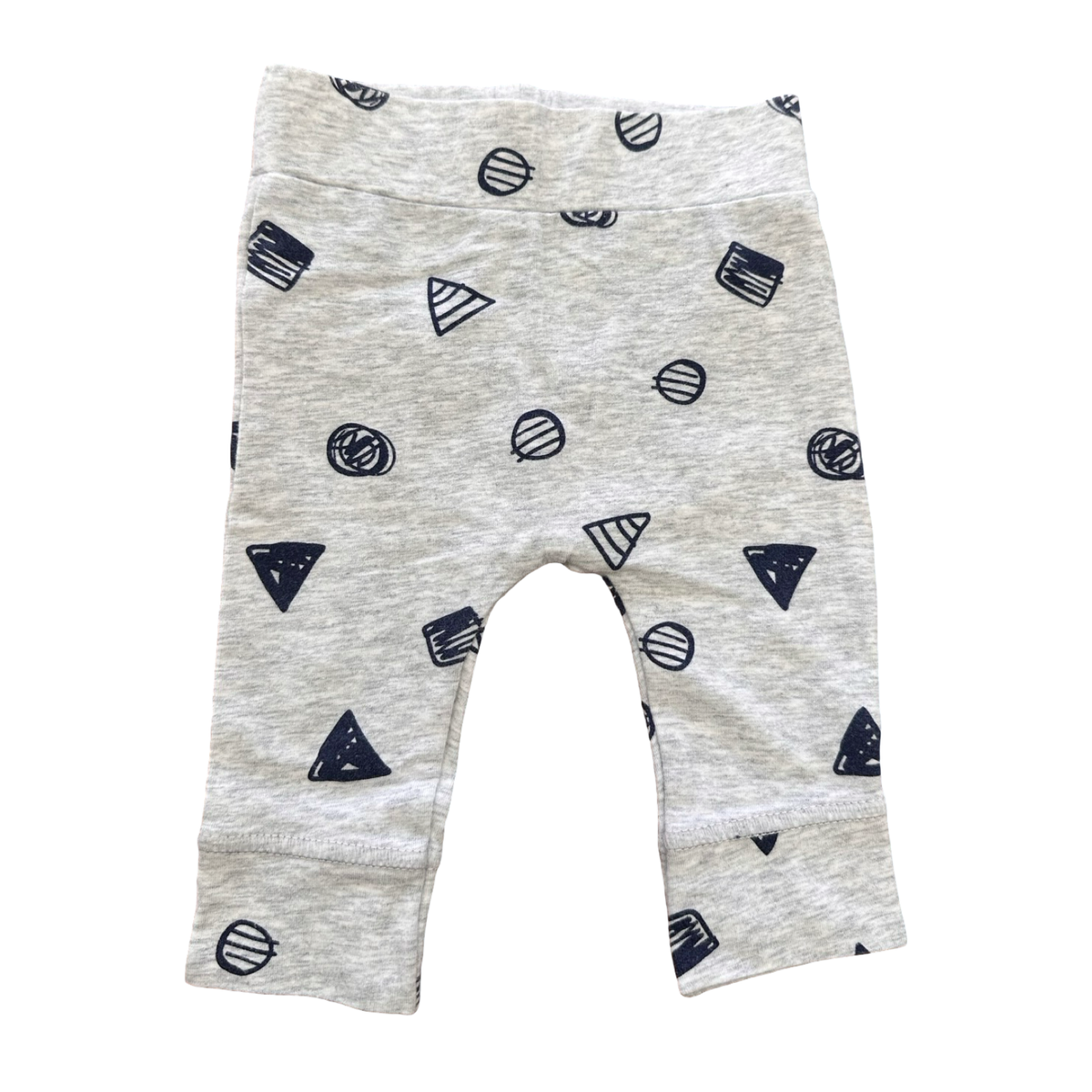 1-3M Grey & Navy Shapes Cotton Leggings - Woolworths