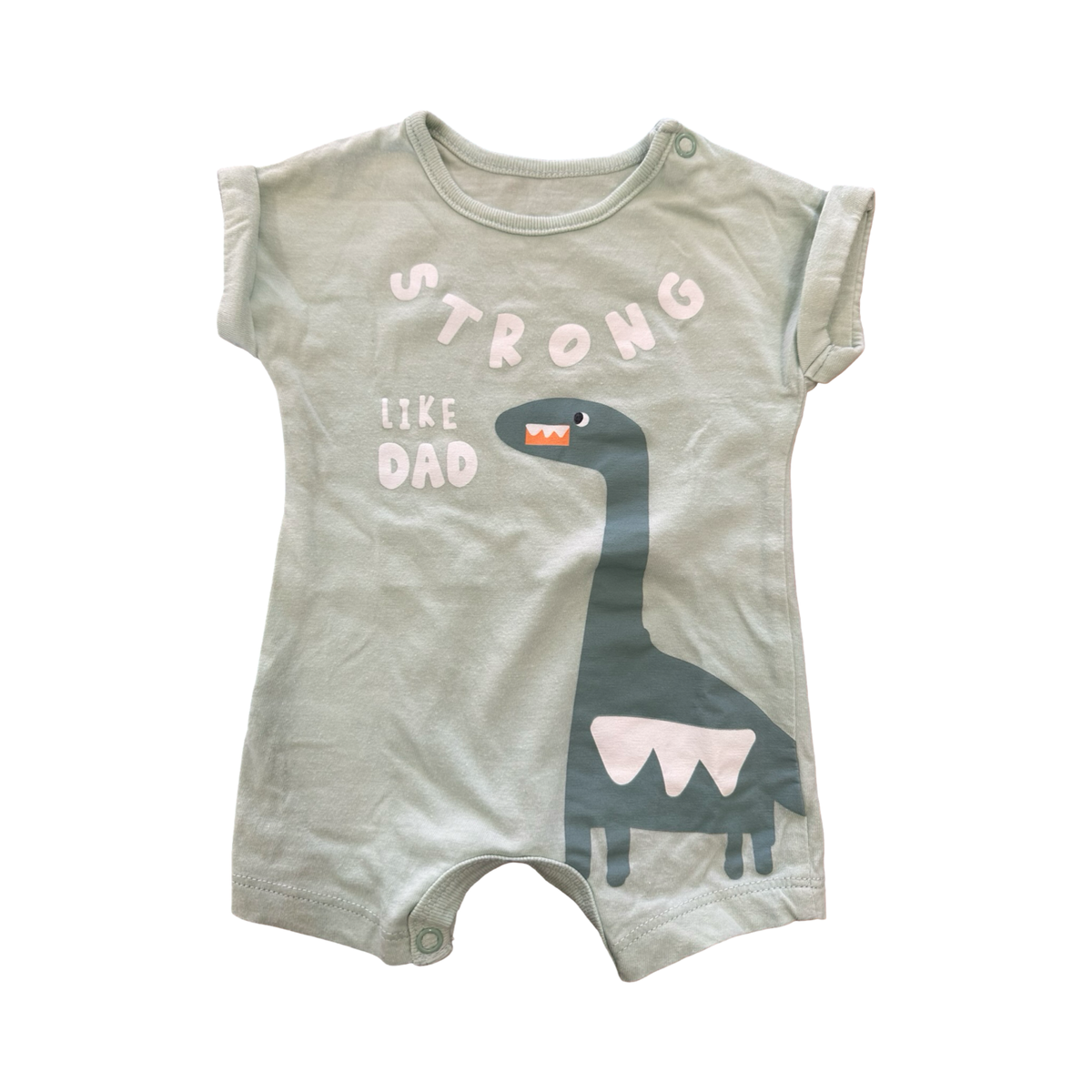 Newborn Green Strong Like Dad Romper - Woolworths