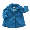 3-6M Blue Textured Jacket with Floral Lining - Sticky Fudge