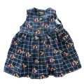 6-12M Navy Denim Fabric Floral Dress with Buttons - AshKosh