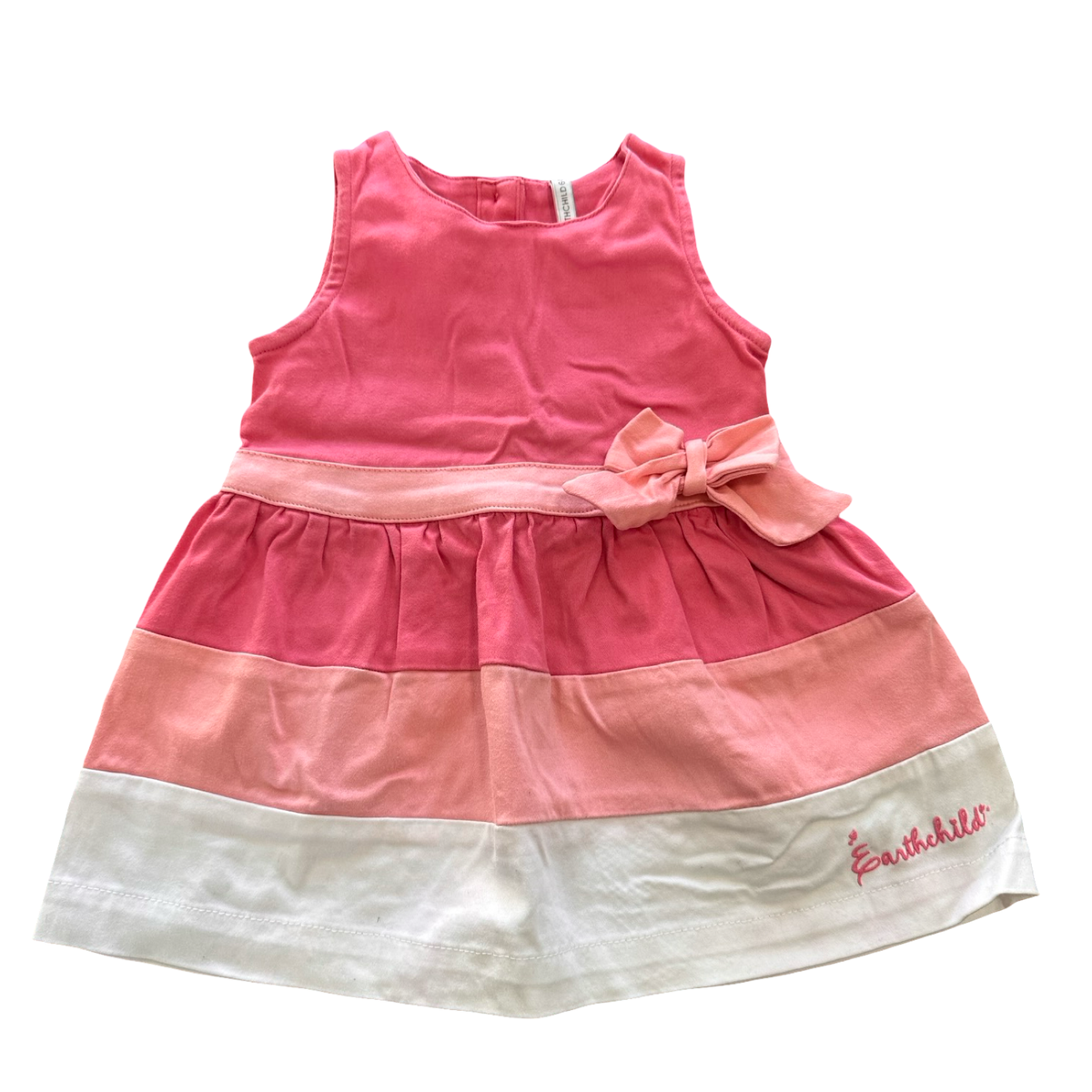6-12M Pink & White Semi Formal Girls Dress - Earthchild