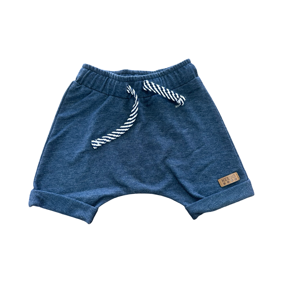 0-3M Blue Cotton Elasticated Shorts - Keedo