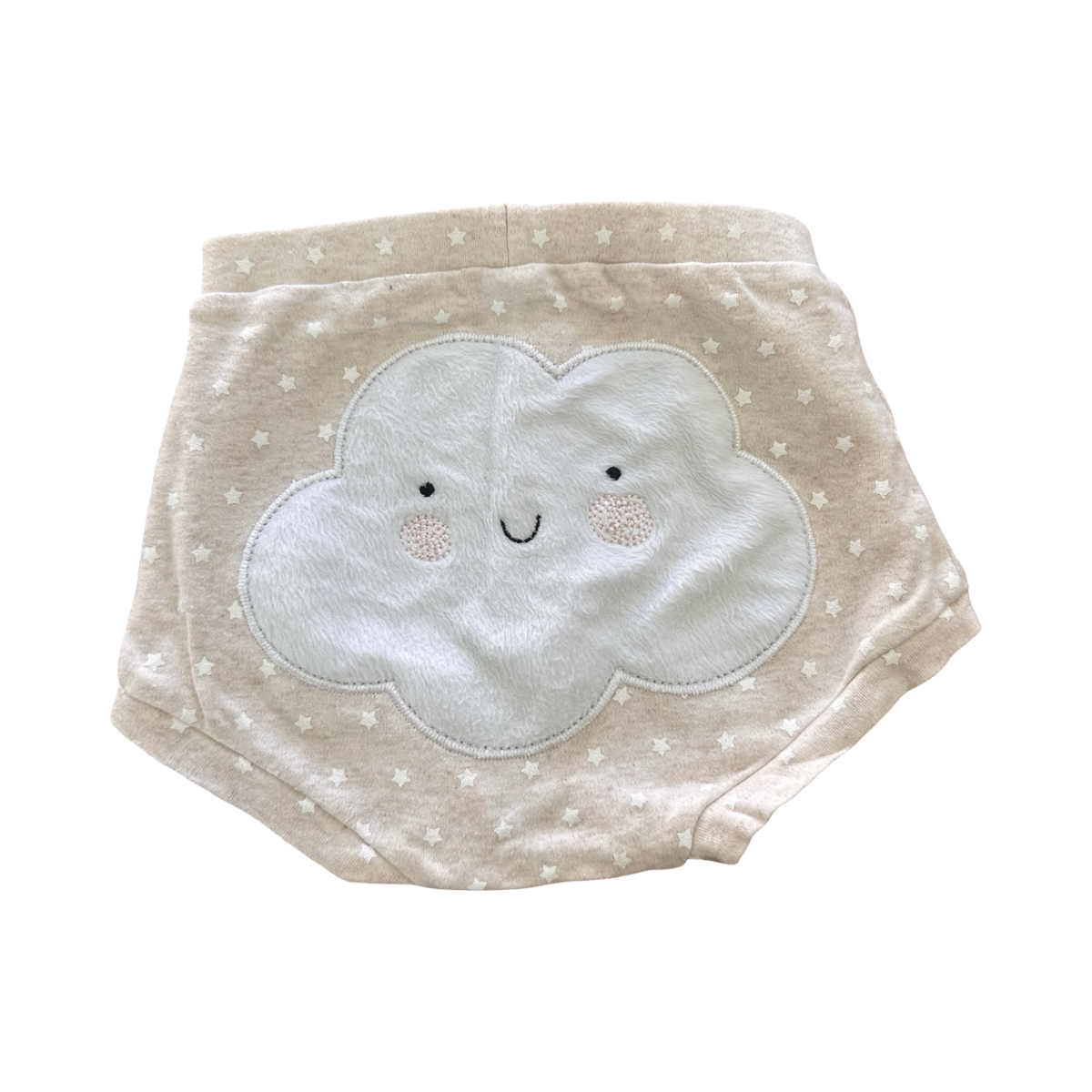 6-12M Beige Melange Star & Cloud Bloomer - Woolworths