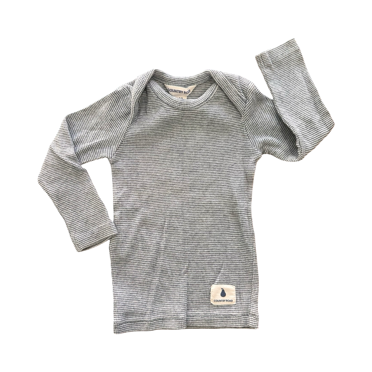 0-3M Blue Waffle Knit Long Sleeve Baby Shirt - Country Road