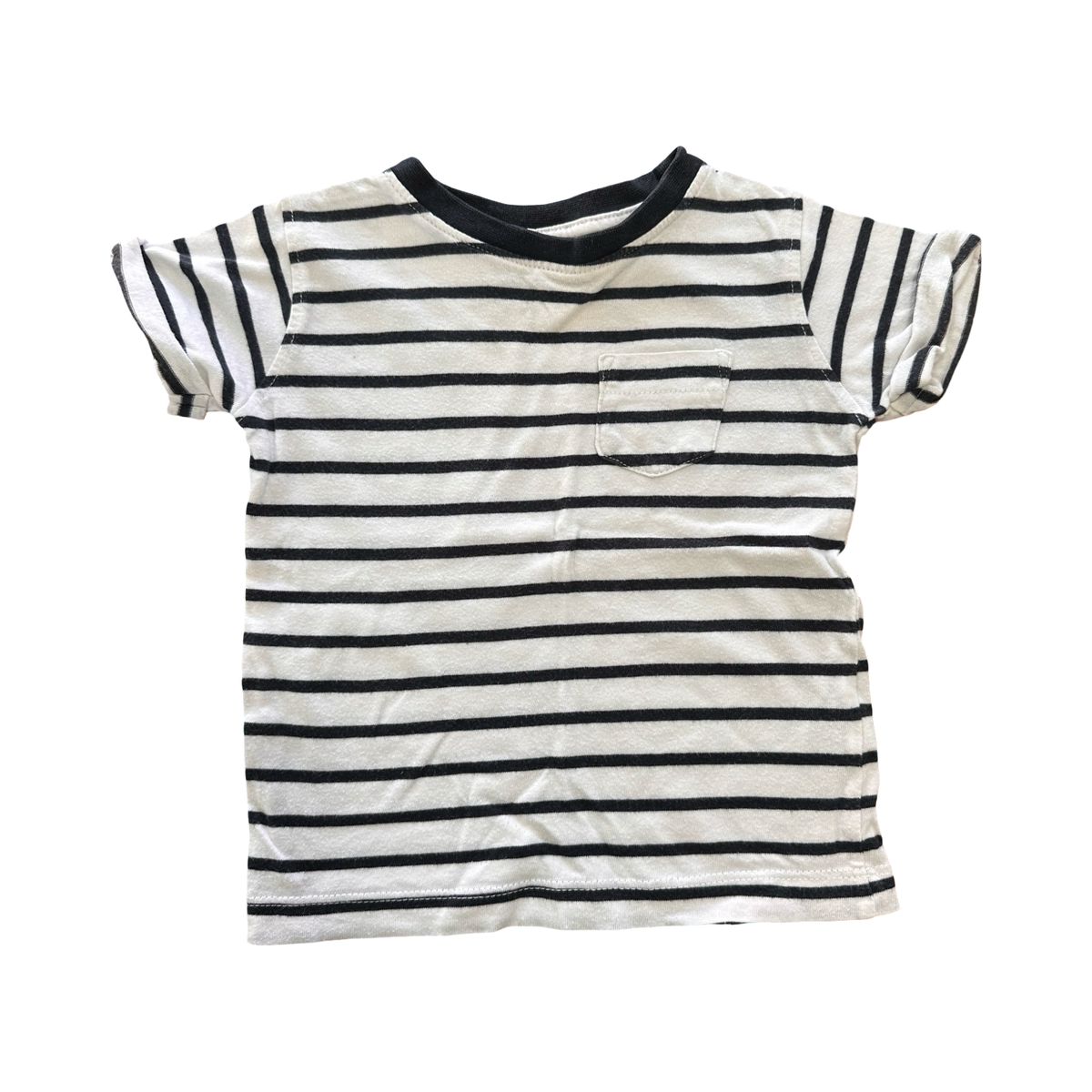 3-6M White & Black Stripe T-Shirt - Next