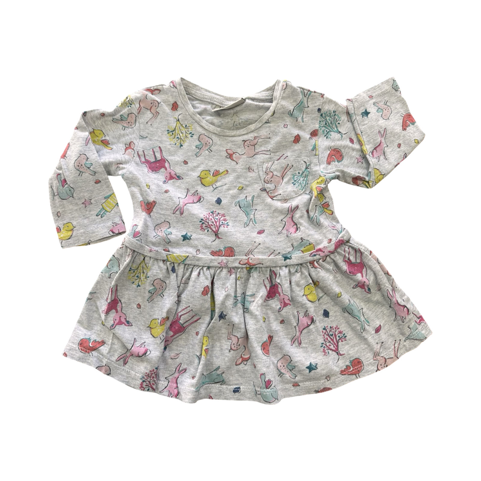 3-6M Grey Animal Cotton Dress* - Next