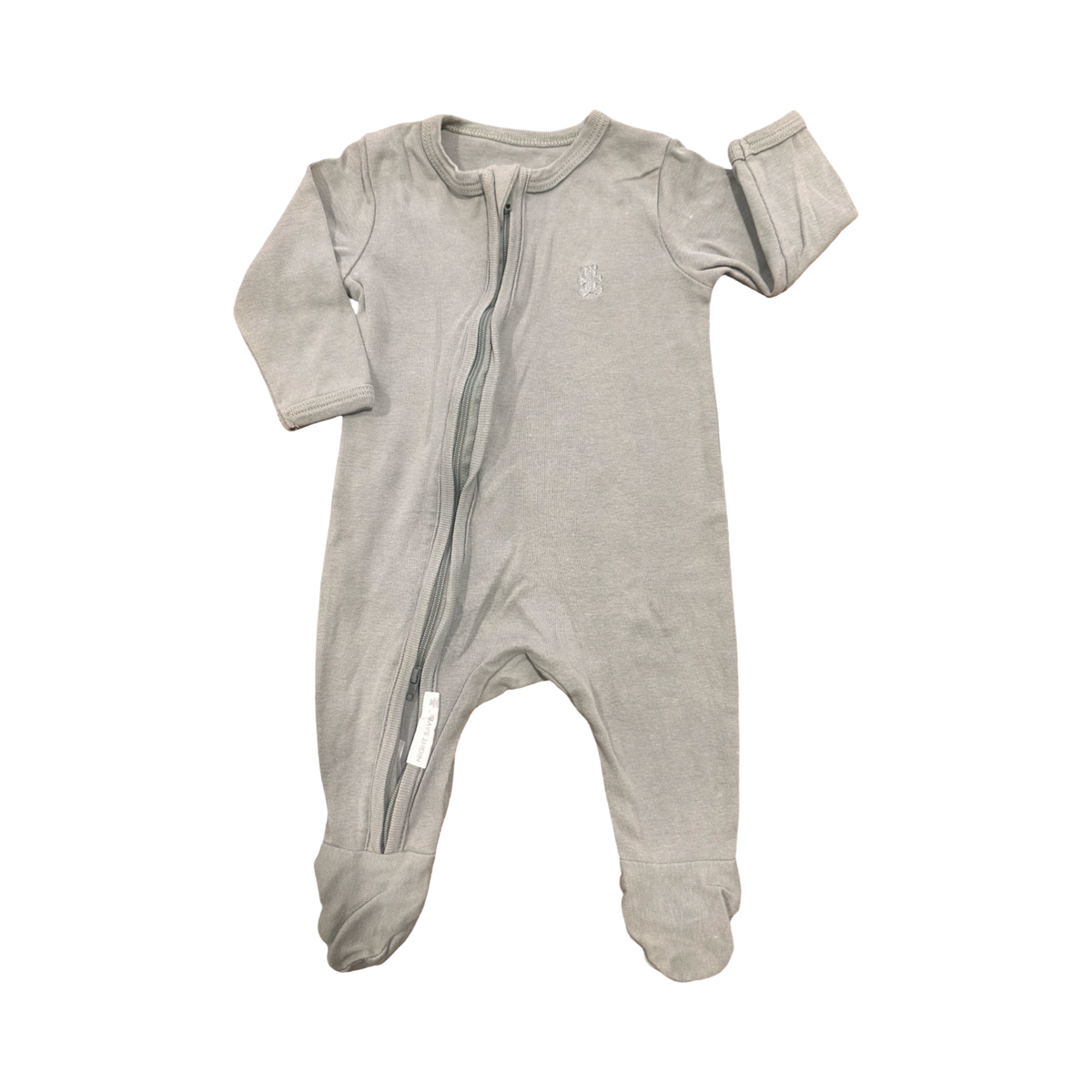 1-3M Olive Green Side Zipper Cotton Babygrow - Woolworths