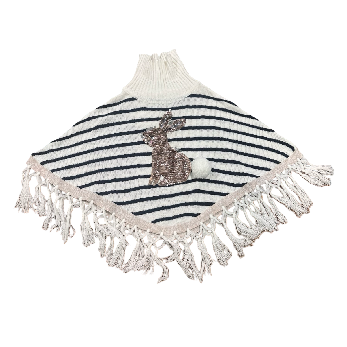 2-3Y Navy & Cream Bunny Poncho - Woolworths