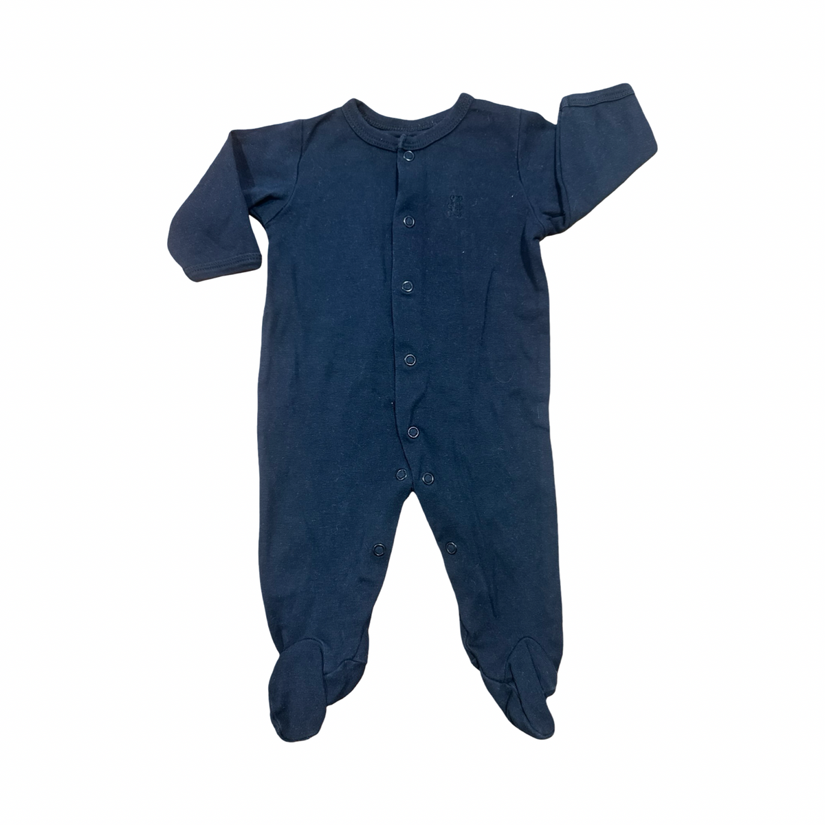 1-3M Black Snapper Cotton Babygrow - Woolworths