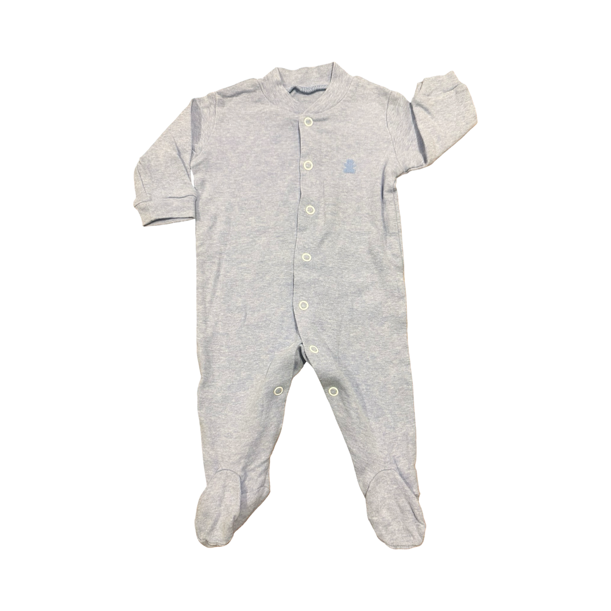 Newborn Light Blue Cotton Snapper Babygrow - Woolworths