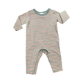 3-6M Green & Orange Stripe Cotton Babygrow - Cotton On