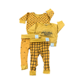 0-3M 4pc Yellow & Black Outfit Set - Dandelion