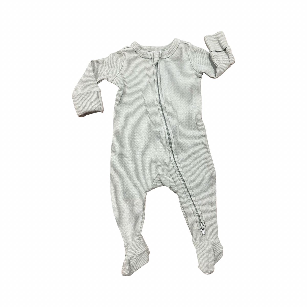 Newborn Green Waffle Knit Side Zipper Babygrow - Cotton On