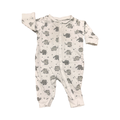 1-2M White & Grey Elephant Babygrow - H & M