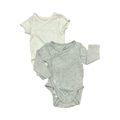 1-2M 2pc White & Grey Bodysuit Set - H & M