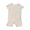 0-3M White & Beige Melamge Stripe Romper - Cotton On