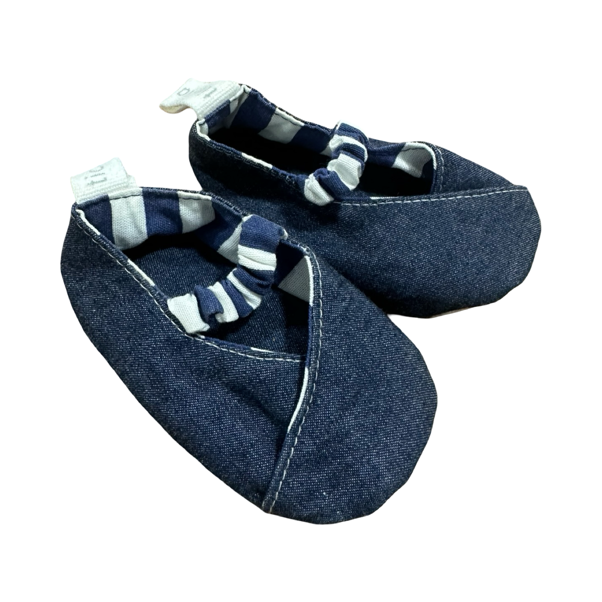 Size 1 Denim Baby Shoes - Tic Tac Toe