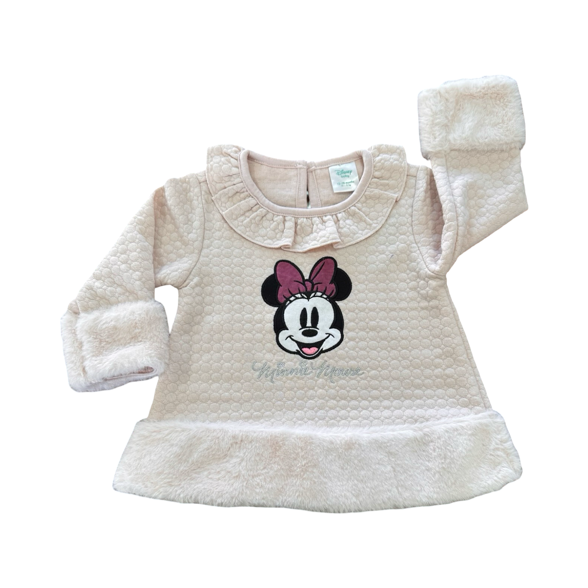 *NEW* 12-18M Pink Minnie Mouse Top with Fur Detail - Disney Baby