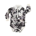 12-18M Black & White Leaf Design Collared Bodysuit - Ma se Kinners