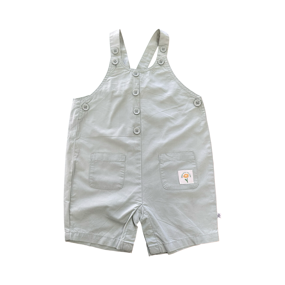 12-18M Green Cotton Dungaree - Woolworths