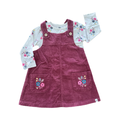 12-18M Purple Corduroy Dress with Floral Embroidery and Floral Top - Woolworths