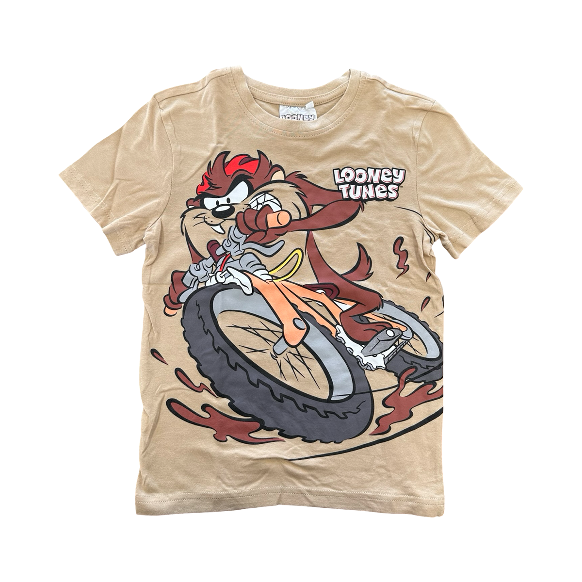*NEW* 7-8Y Beige Looney Tunes Tazmanian Devil T-Shirt
