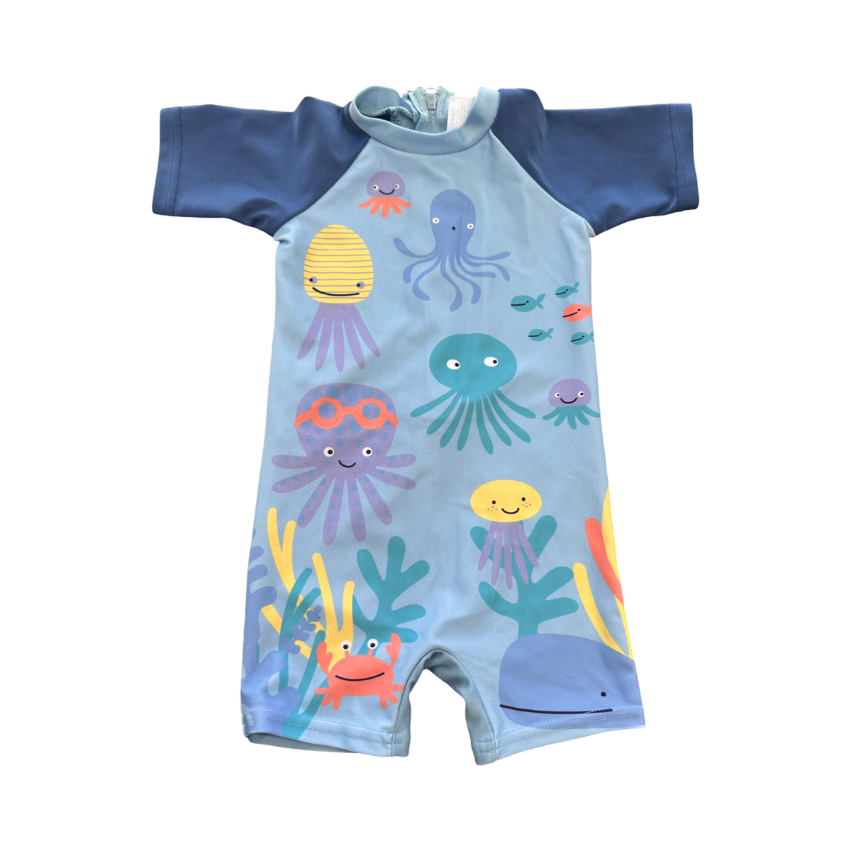 3-6M Blue Octopus Boy's Swimming Costume - Tiny Tots