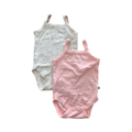 1-3M 2pc Pink Floral Cotton Trap Style Bodysuits - Woolworths