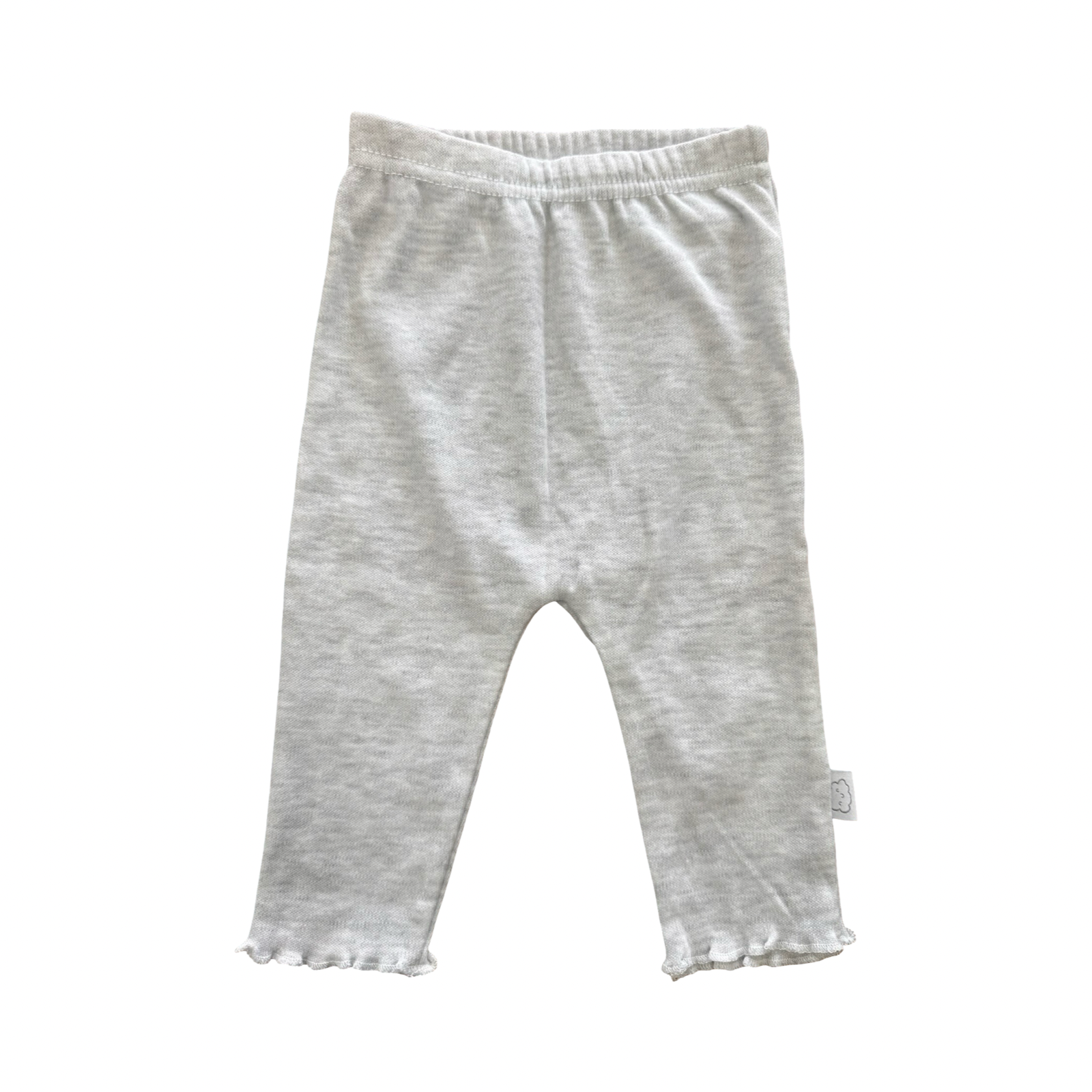 0-3M Grey Melange Cotton Pants - Mr Price