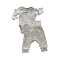 1-2M Beige Melange 2pc Bodysuit & Pants - H & M