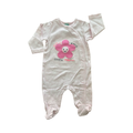 Newborn 2 Pink Melange Flower Babygrow - Ackermans