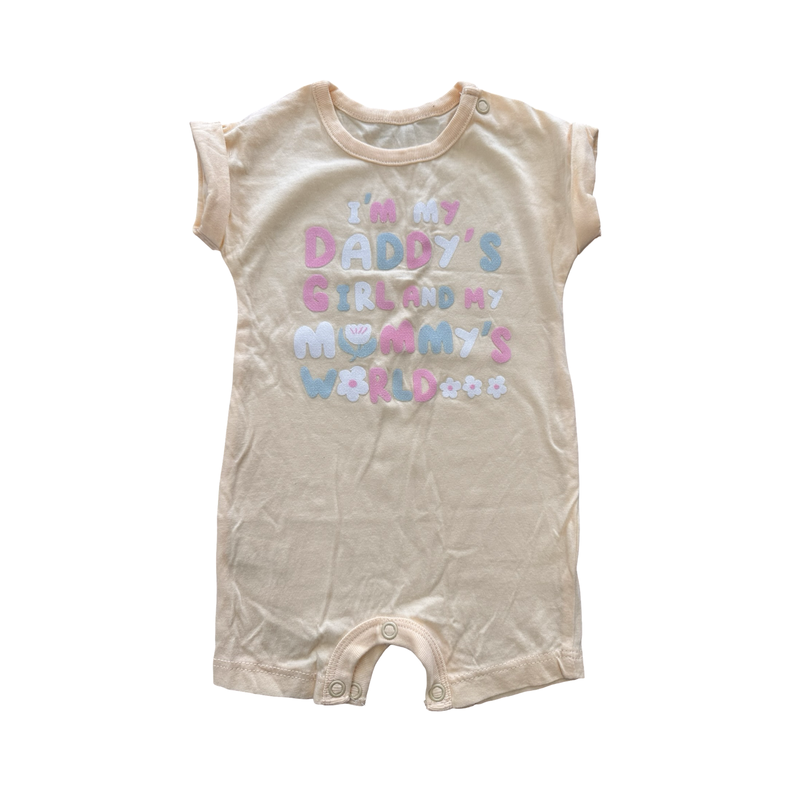 Newborn Peach I'm My Daddy's Girl and My Mommy's World" Romper - Woolworths