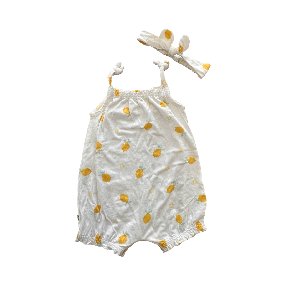 1-3M White Lemon Super Cute Romper with Headband - Woolworths