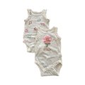 1-3M 2pc White Floral Sleeveless Bodysuit - Woolworths