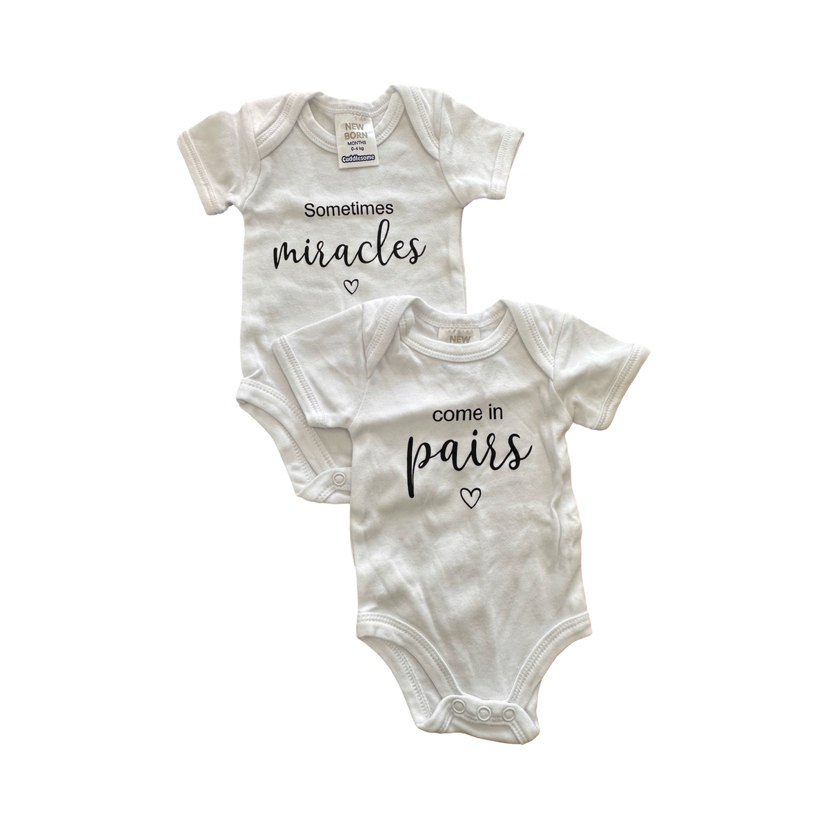 Newborn White Twins Cotton Set - Cuddlesome