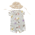 0-3M 2pc White Sunshine Set with Cotton Lace Sun Hat - Cotton On